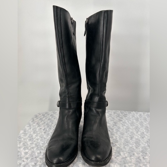 Franco Sarto Tall Leather Boots with Buckle Detail - Picture 2 of 9